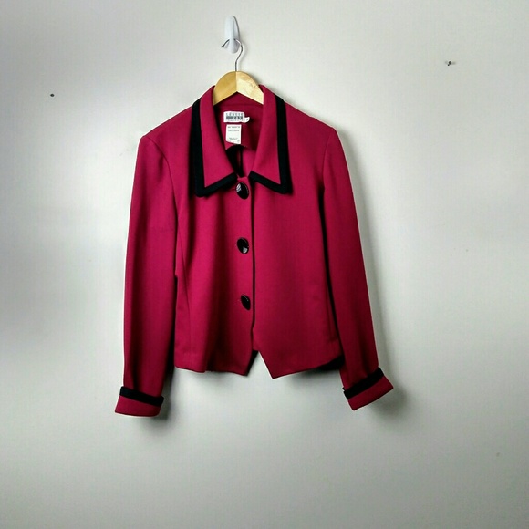 Leslie Fay Collections, red/black blazer - Picture 1 of 3